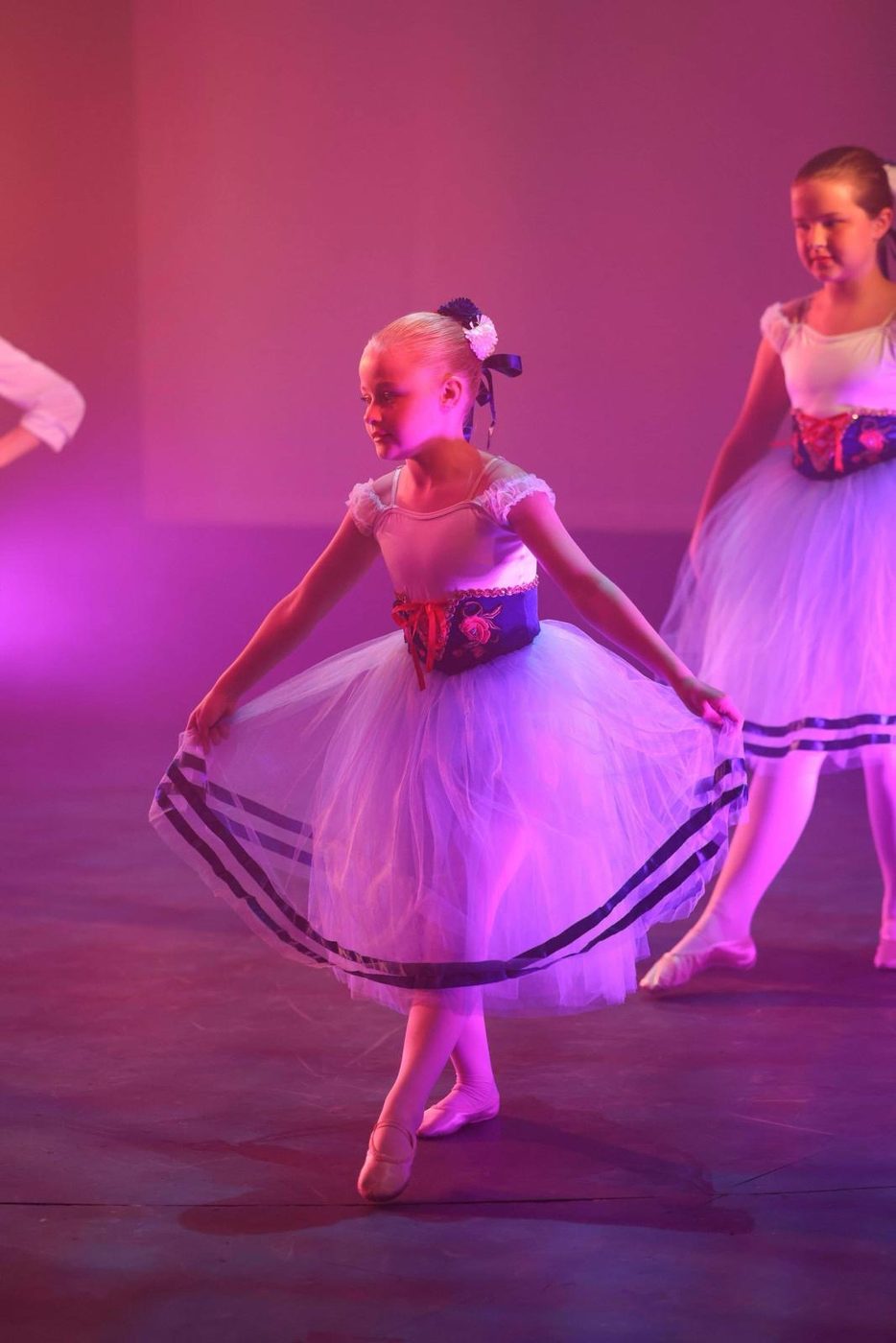 Ballet dancer twirling in a flowing tutu